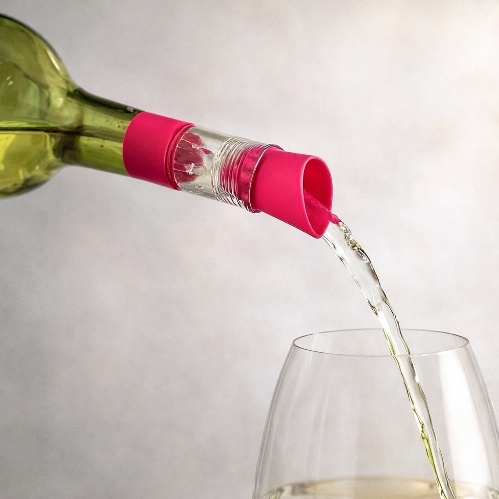 HOST Chill Wine Cooling Pour Spout Pink Chill Pour Preserve Freezer Wine Stick